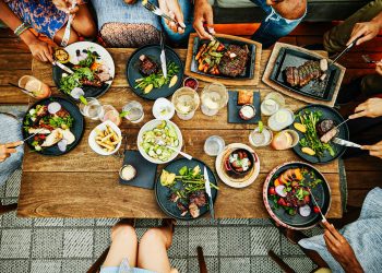 Is dining with others a sign of happiness?